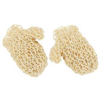 1 pair Exfoliating Glove Sponge Reusable Bathing Gloves Natural Sisal Bath Shower Gloves Skin Scrubbing Mittens Bath Sponge for Body Wash