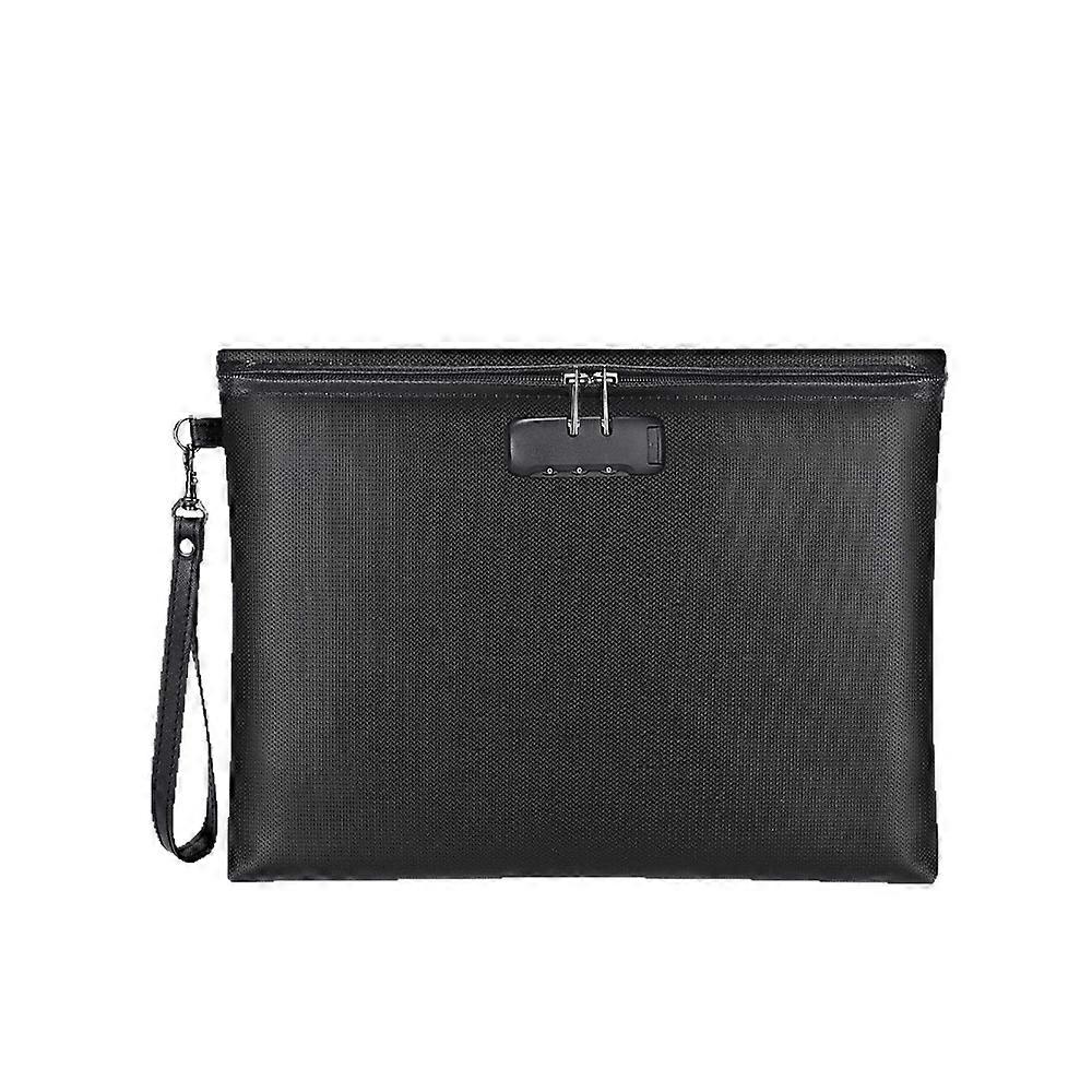 Heat-resistant Code Lock Fireproof Document Bag Waterproof with Lock Document Case Portable 10 Card Slots Safety File Folder