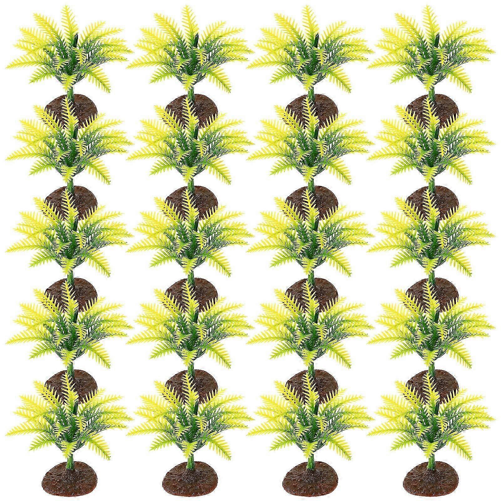 Artificial Plants Plastic Mini Fake Tree Model for Decor 20Pcs Set