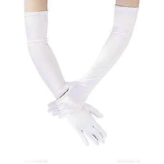 Elegant Satin Long Evening Gloves for Women - Perfect for Dance, Bridal, Stage Performances, Formal Events & Costumes