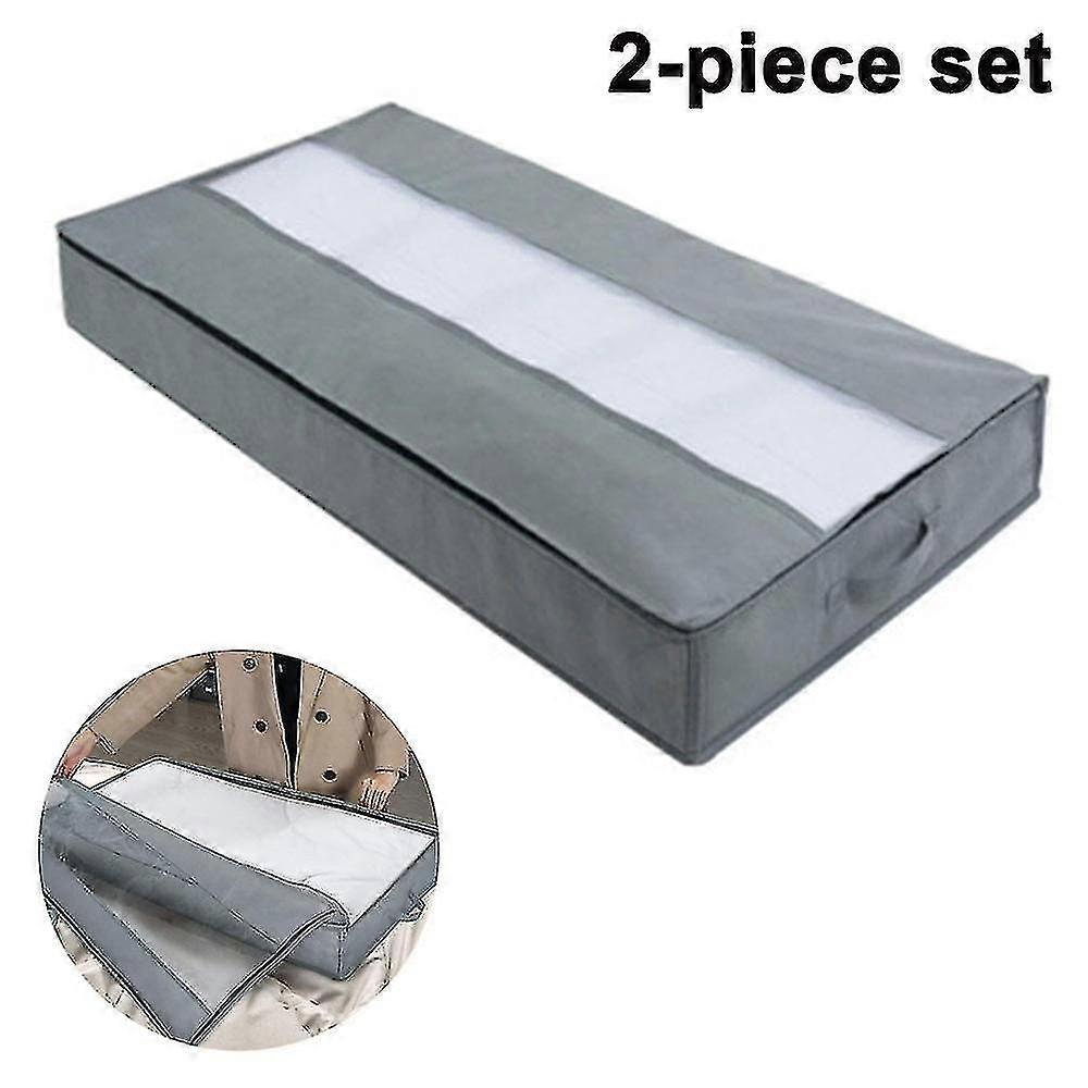 Underbed Storage Bag Clothes Storage Breathable Foldable, 2 Pcs