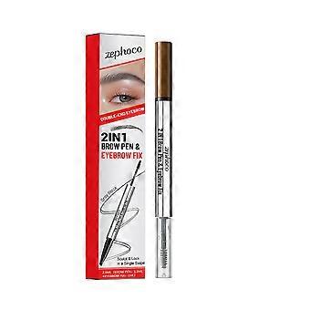 2pcs2-in-1 Setting Eyebrow Pencil, Gray Black, Smooth Contouring for Natural Three-dimensional Wild Eyebrows