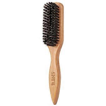 100% Boar Bristle Slick Back Hair Brush | Natural Peach Wood Handle Restores Shine, Controls Frizz, Smooths Flyaways Teasing Adds Volume Styling Tool 