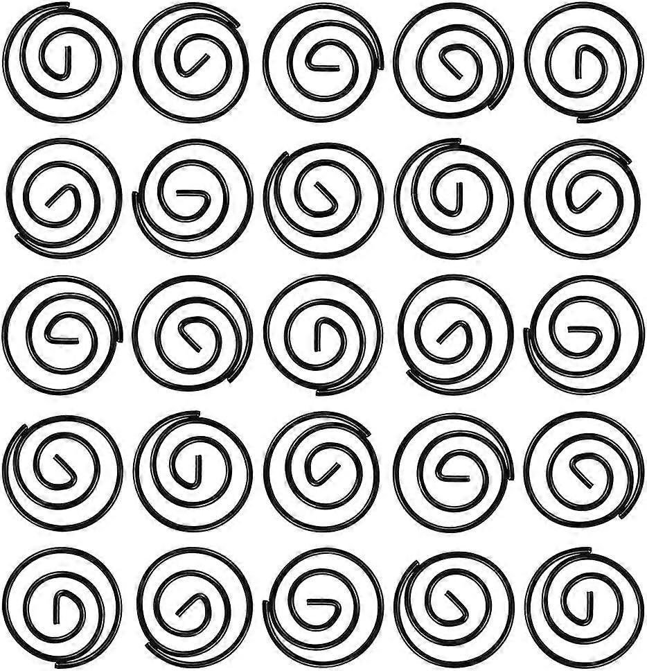 Black - 50/Pack Circular Paper Clips - Round Paperclips