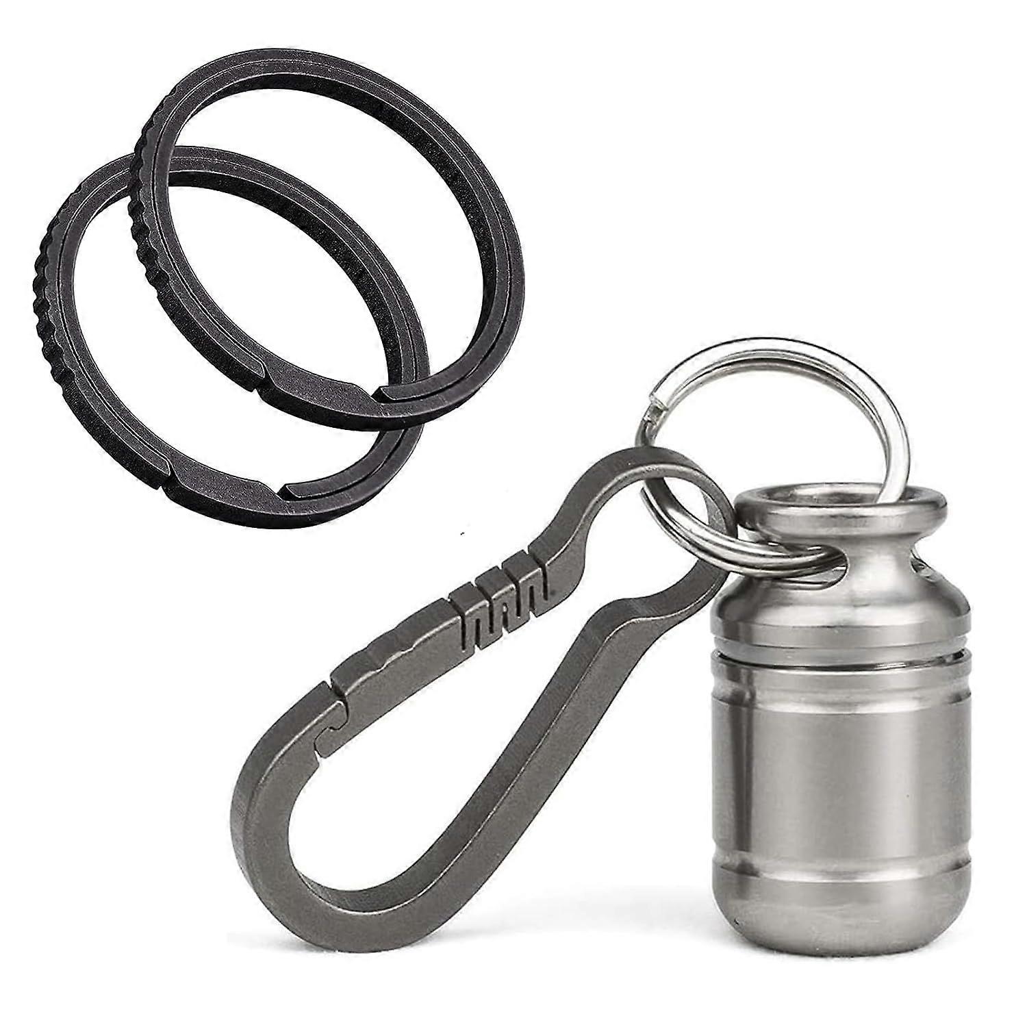 Portable Pill Cases+Titanium Keychain Rings