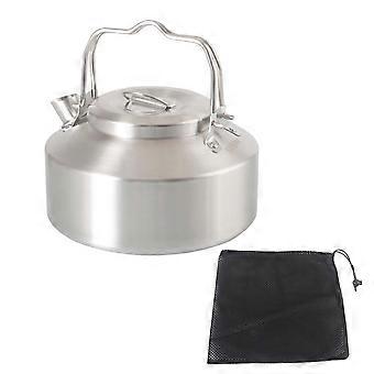Stainless Steel Camping Kettle with Lid, Lightweight Tea and Coffee Pot for Outdoor Travel