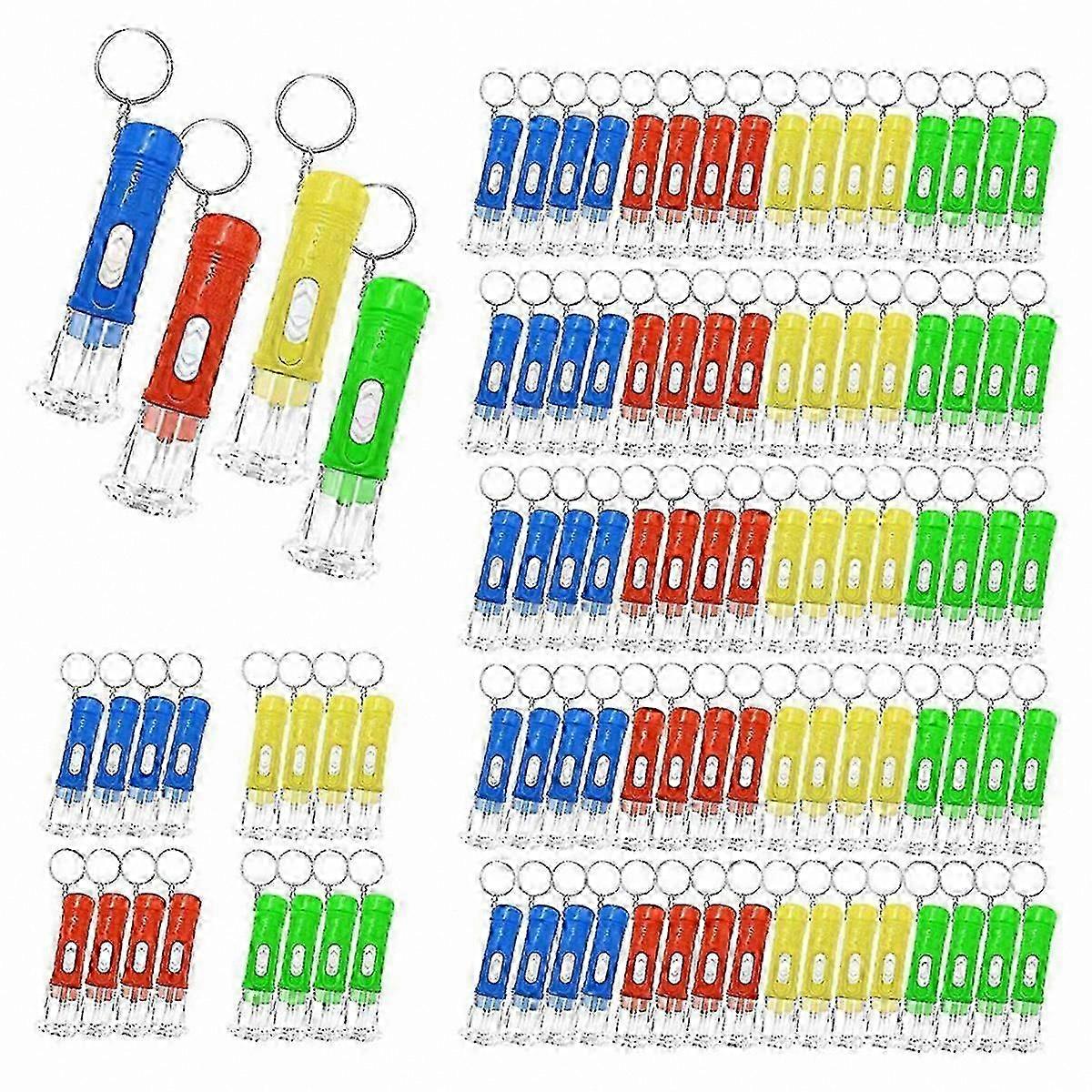 100 Pack Small LED Keychain Lights Bulk Mini Flashlights LD