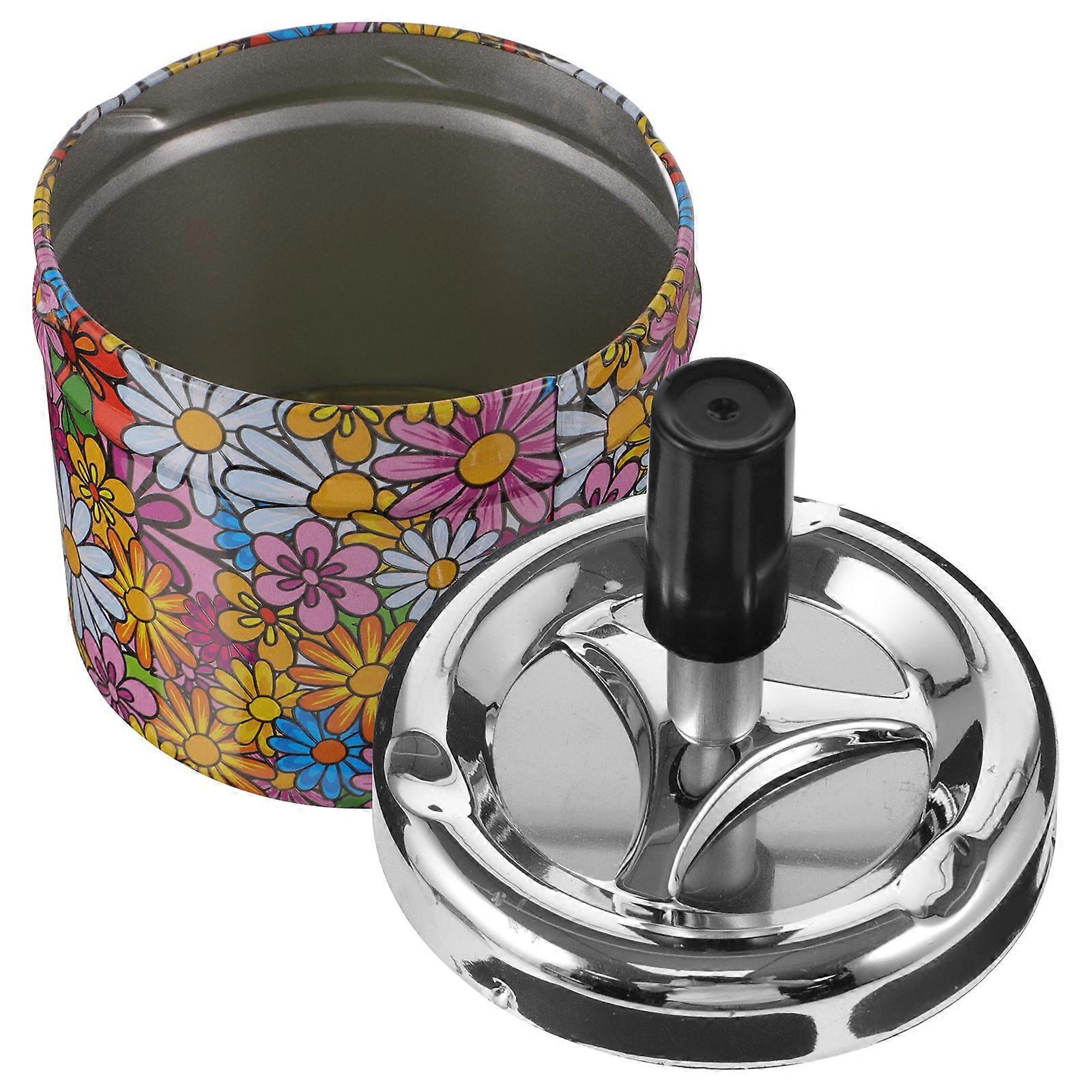 Ash Holder Pattern Automatic Extinguishing Ashtray Outdoor Round Ashtray Container