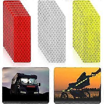 24 stuks reflecterende veiligheidstape, zelfklevende reflecterende tape voor hoge zichtbaarheid 's nachts, reflecterende waarschuwingsstickers, sterke kleefkracht, waterdicht
