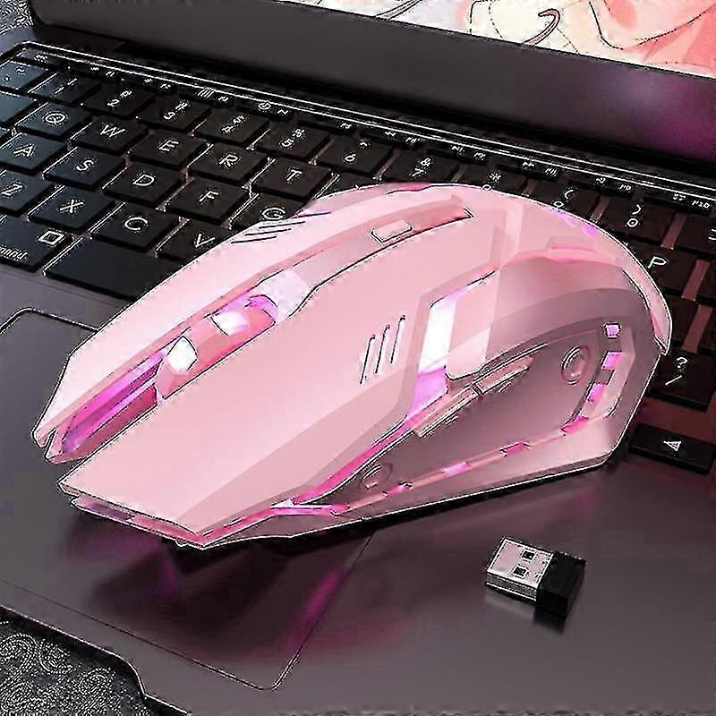Bluetooth Wireless Mouse Cute Pink Mute Game Rechargeable Mouse