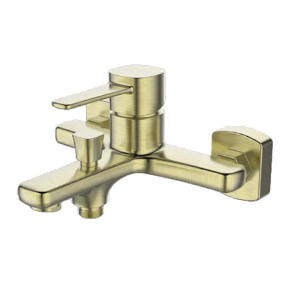 Brushed Brass Bath Mixer Set