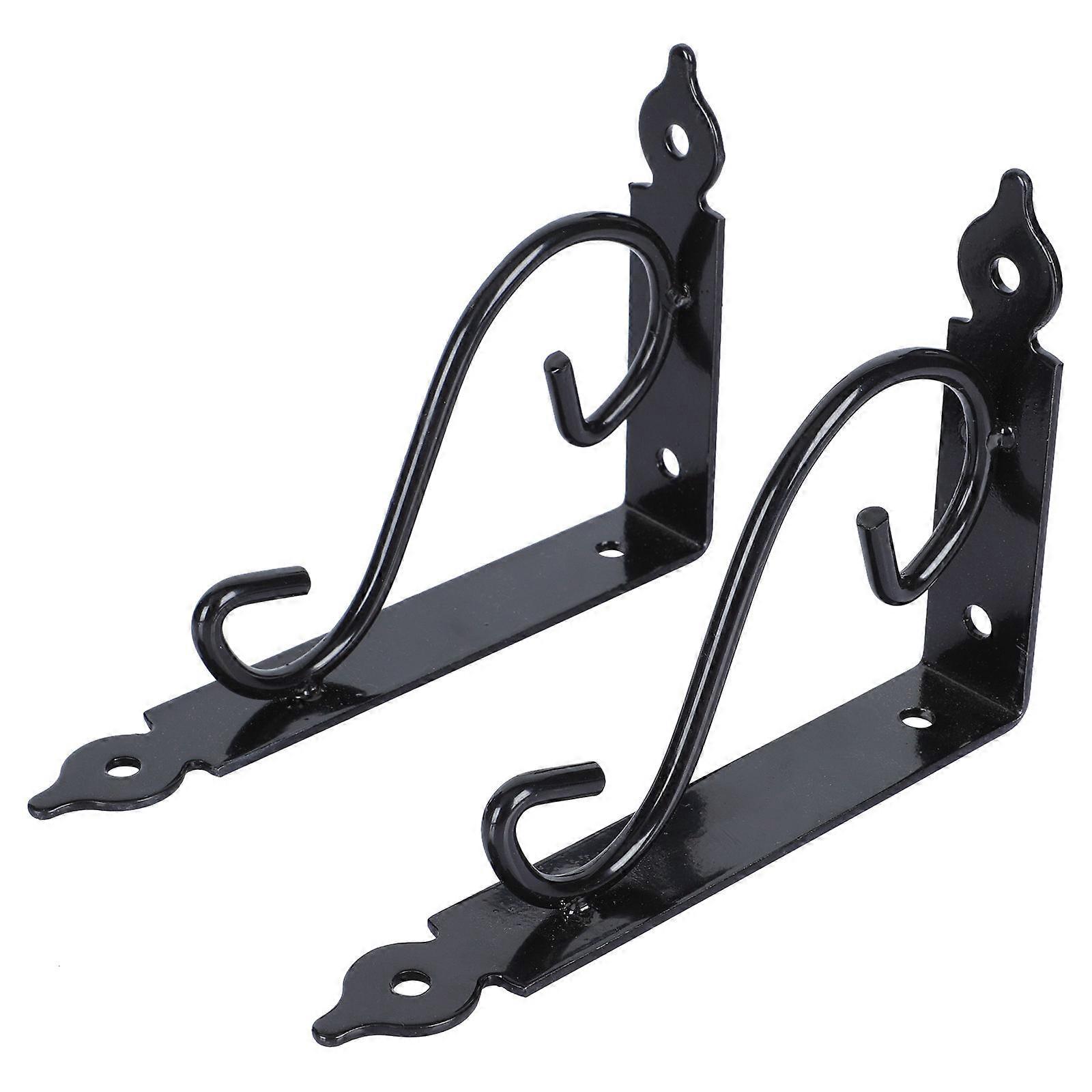 2pcs Iron Shelf Bracket Wall Mount Shelf Support Fixing Bracket Triangle Bracket