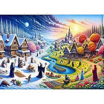 Jigsaw Puzzles for Adults Puzzle for Adults Puzzle-Enchanted Villages in Different Seasons SQZ1014