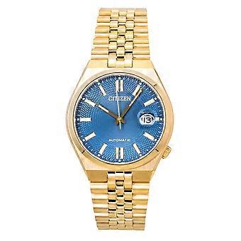 Citizen Tsuyosa 60 Ruostumattomasta teräksestä valmistettu sininen kellotaulu Automaattinen NK0023-57L 100M Miesten Kello
