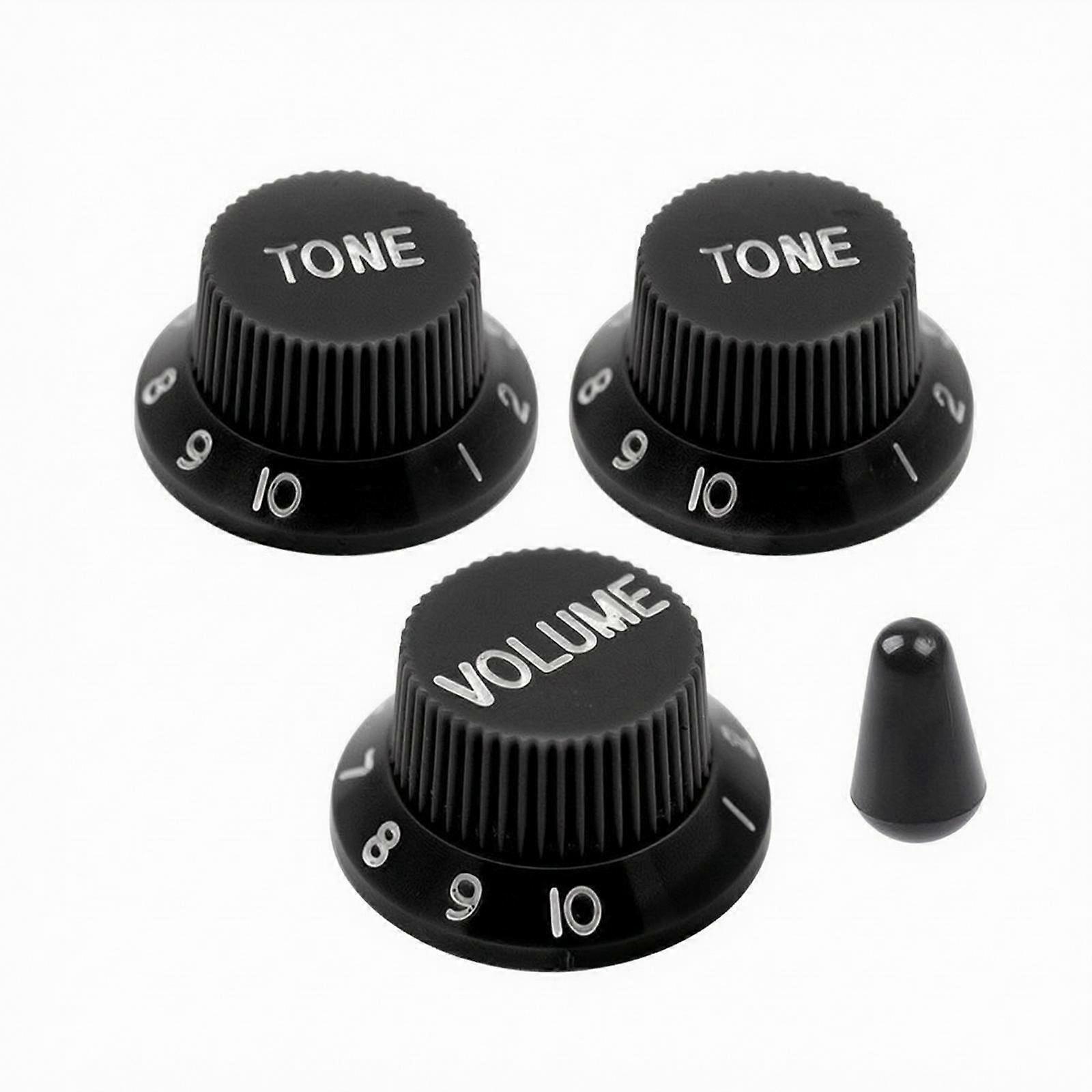 3 Pieces Guitar Knobs with Switch Tip | Numbered Dial Markings, Ribbed