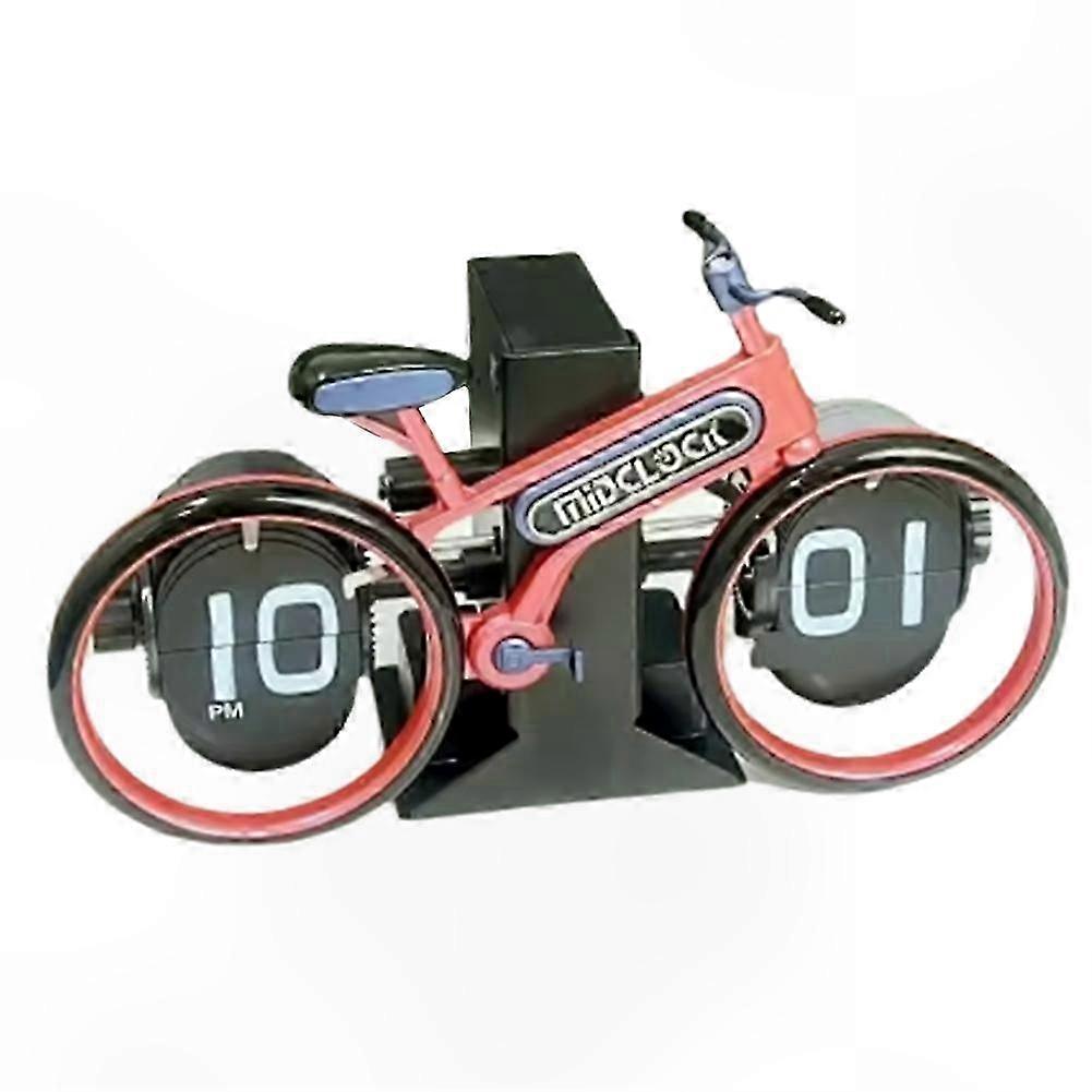 Retro Living Room Desktop Automatic Flip Clock with Bicycle Pendulum Design | MIDCLOCK