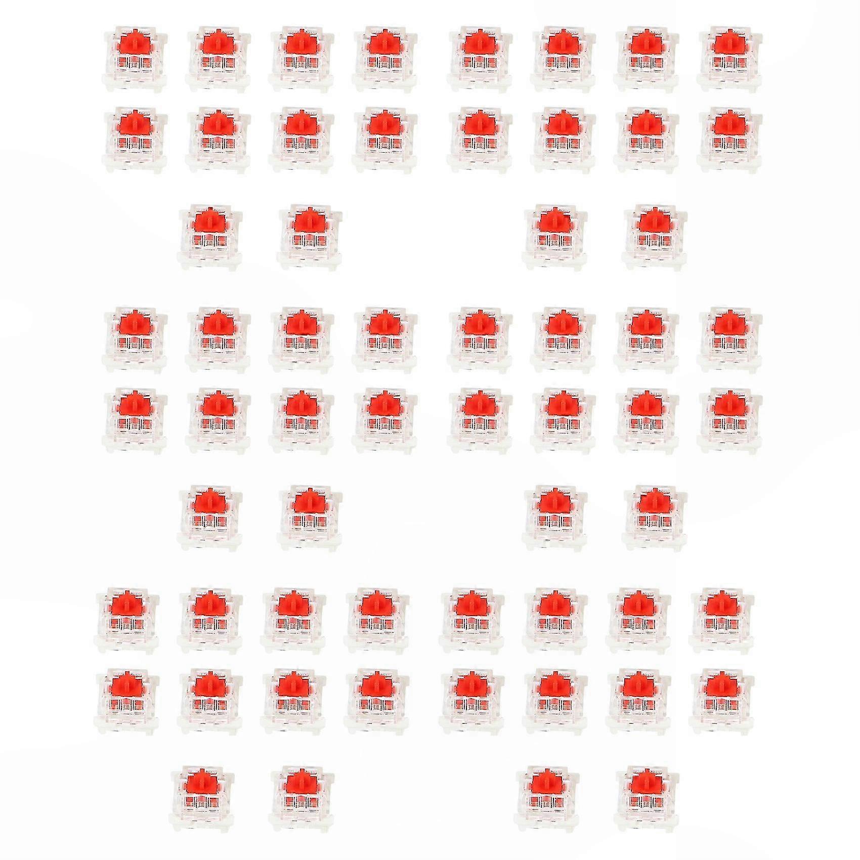 Mechanical Switch Keyboard Replacement, 60-Pack Plastic Cherry Red 3-Pin MX RGB