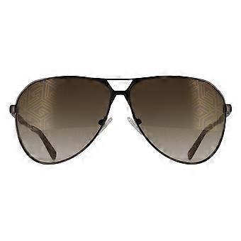 Guess Sunglasses GU00069 08F Shiny Gunmetal Brown Gradient