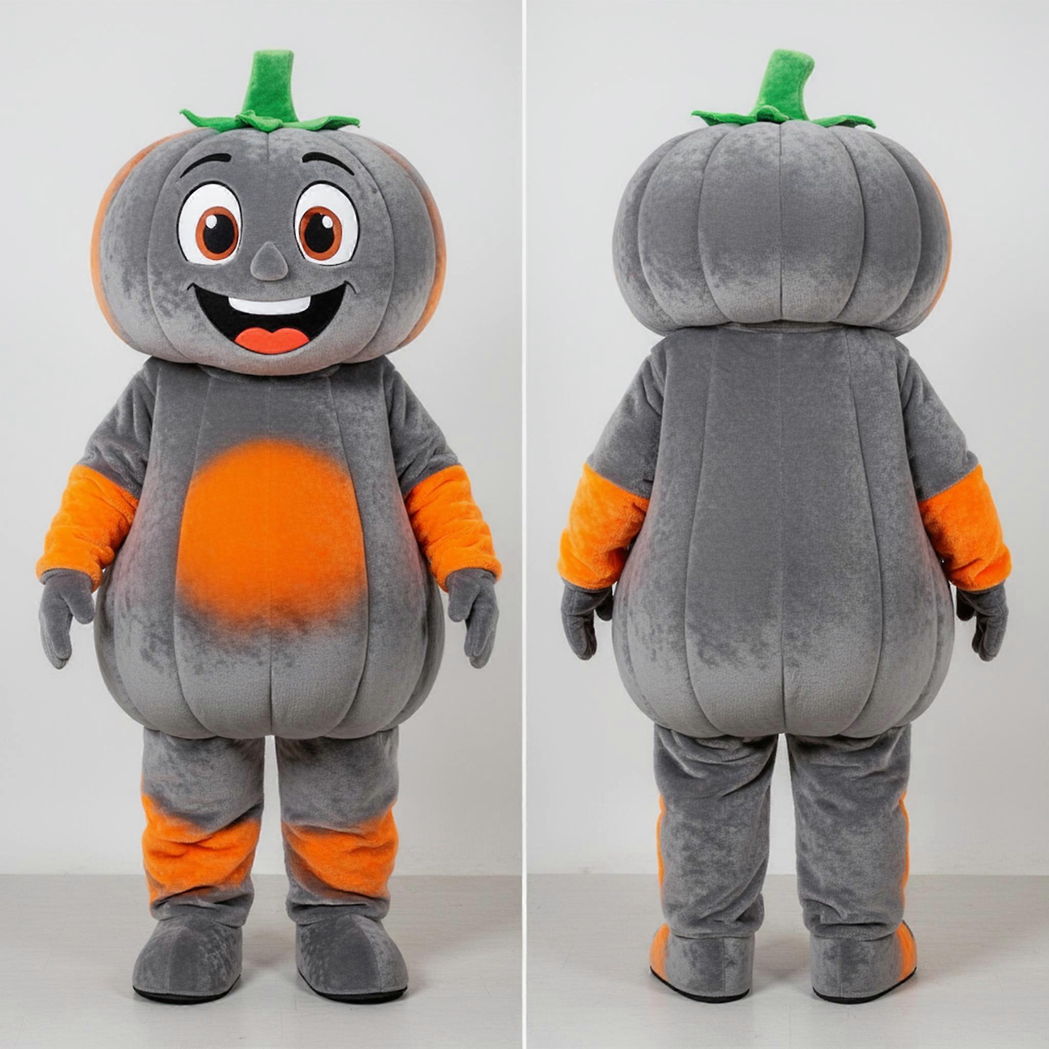 MASTICOT Gray Rounded Pumpkin Mascot