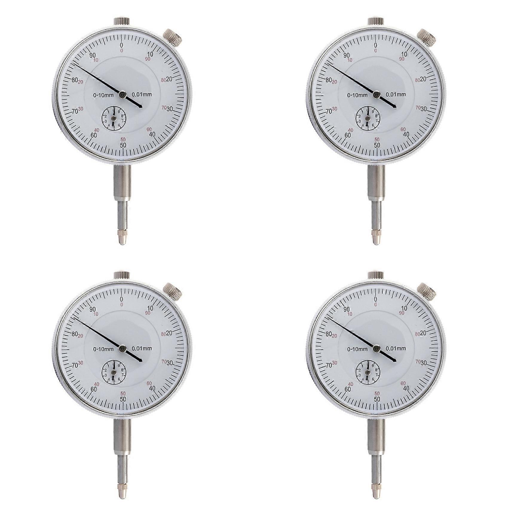 4X Dial Indicator Micrometer Hour Type Indicator Precision Comparator Measuring Clock Indicator Measuring Instrument