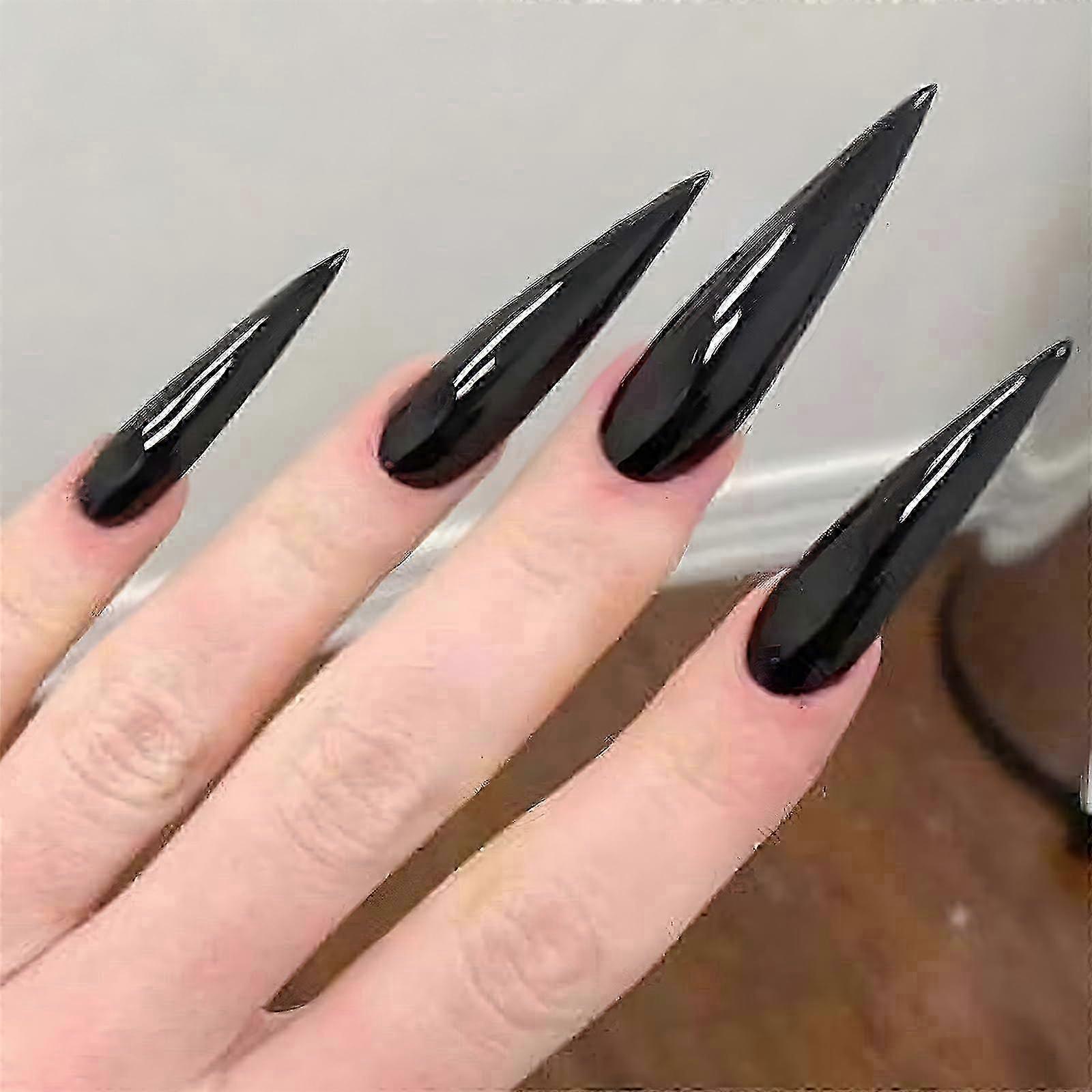 Black Stiletto Press On Nails