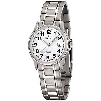 Festina sra.ace.esf.blanc. Zegarek dla damski Kwarc analogowy z tytanową bransoletą F16459/1