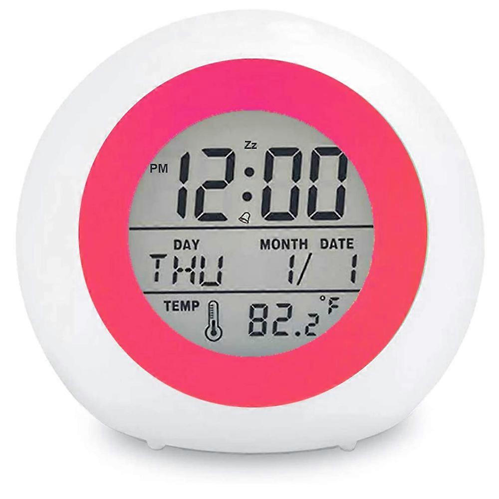 Vibrant Seven-Color Digital Clock With Temperature Display And Snooze Function