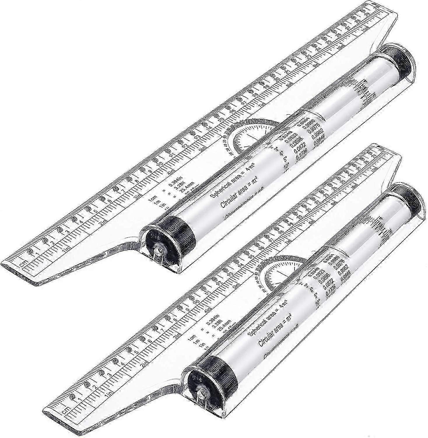 2-Piece Plastic Rolling Ruler Set