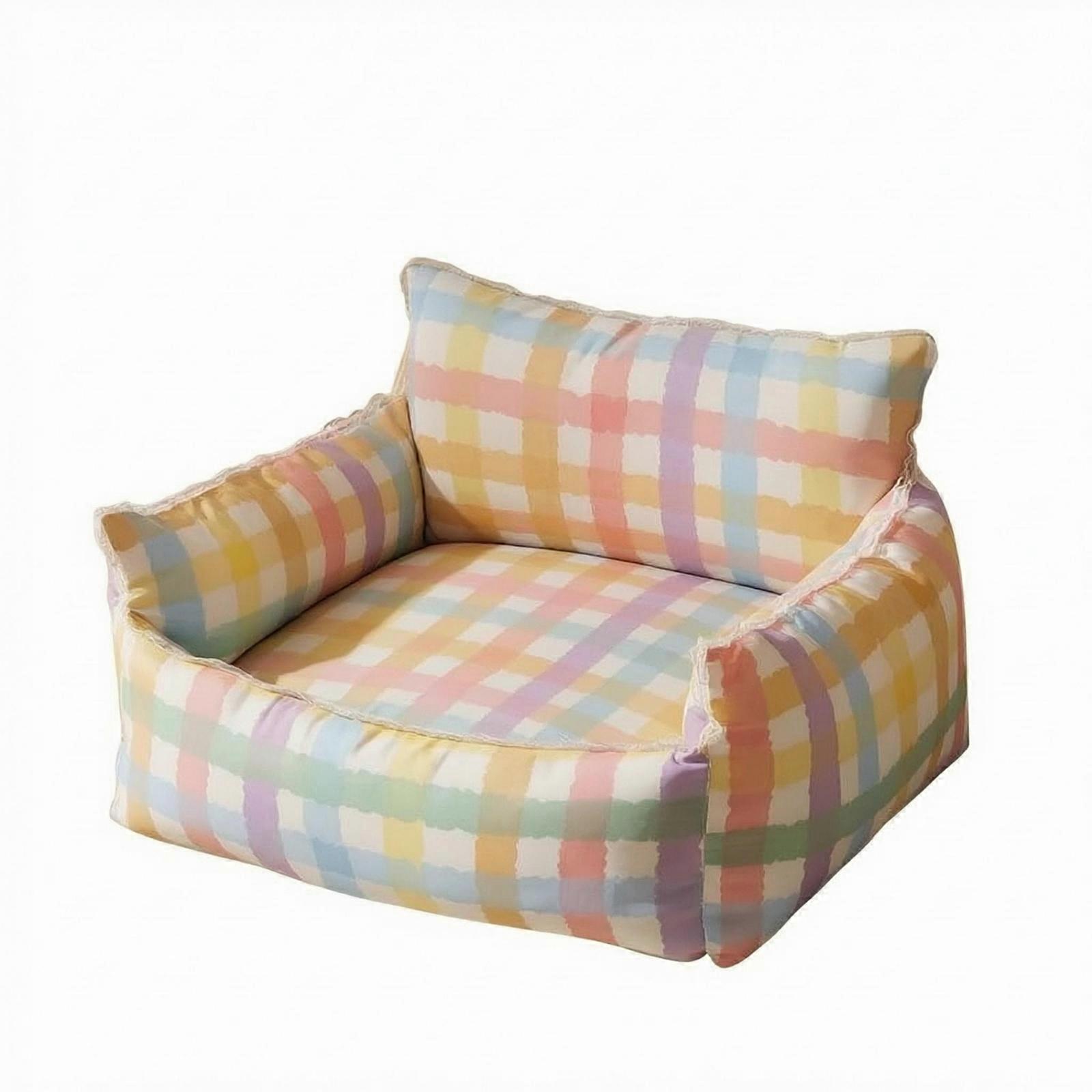 Pet Sofa Bed Padded Sides Cat Sofa Bed Checkered