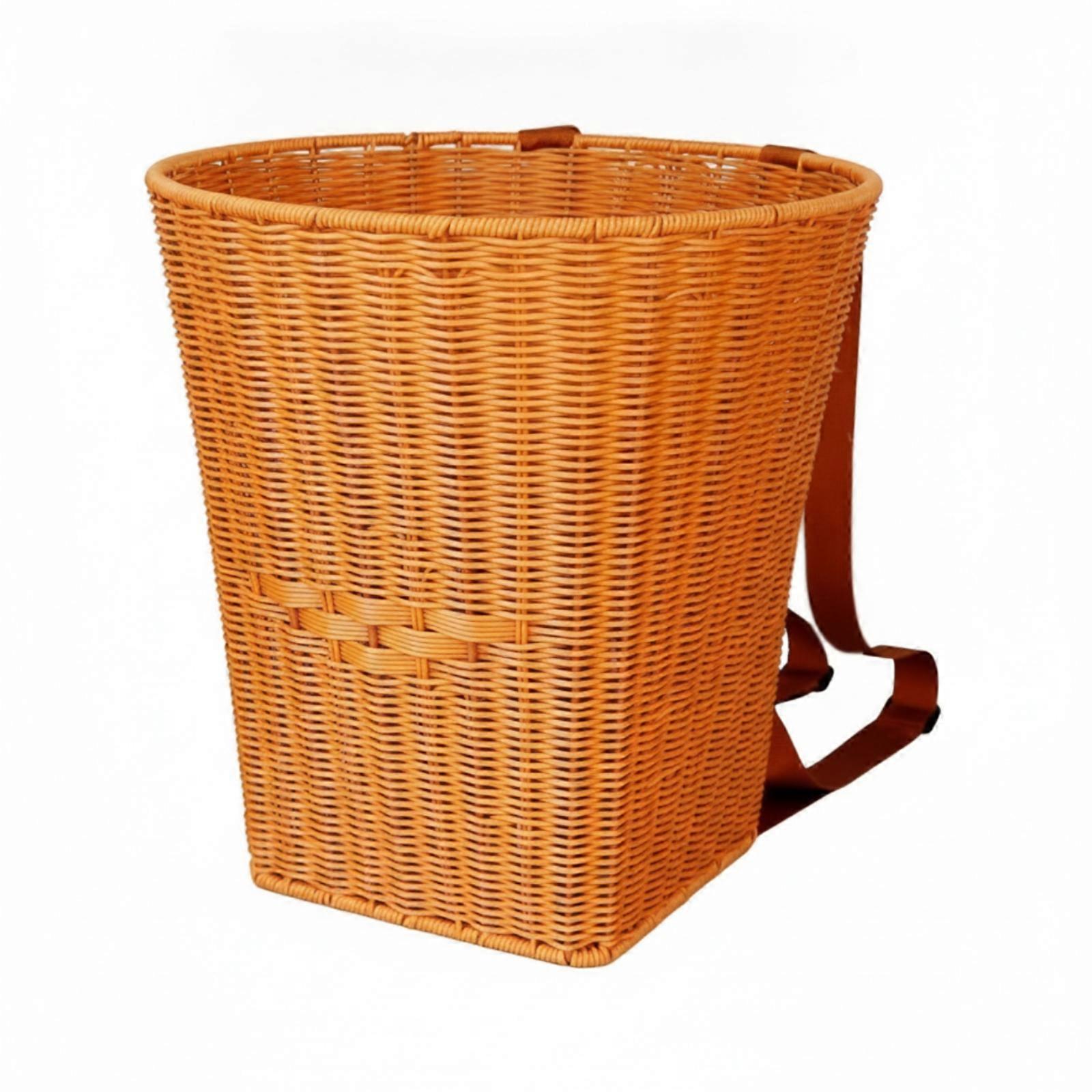 Basket Backpack Wicker Woven Backpack Basket Handsunrestricted for Picnics