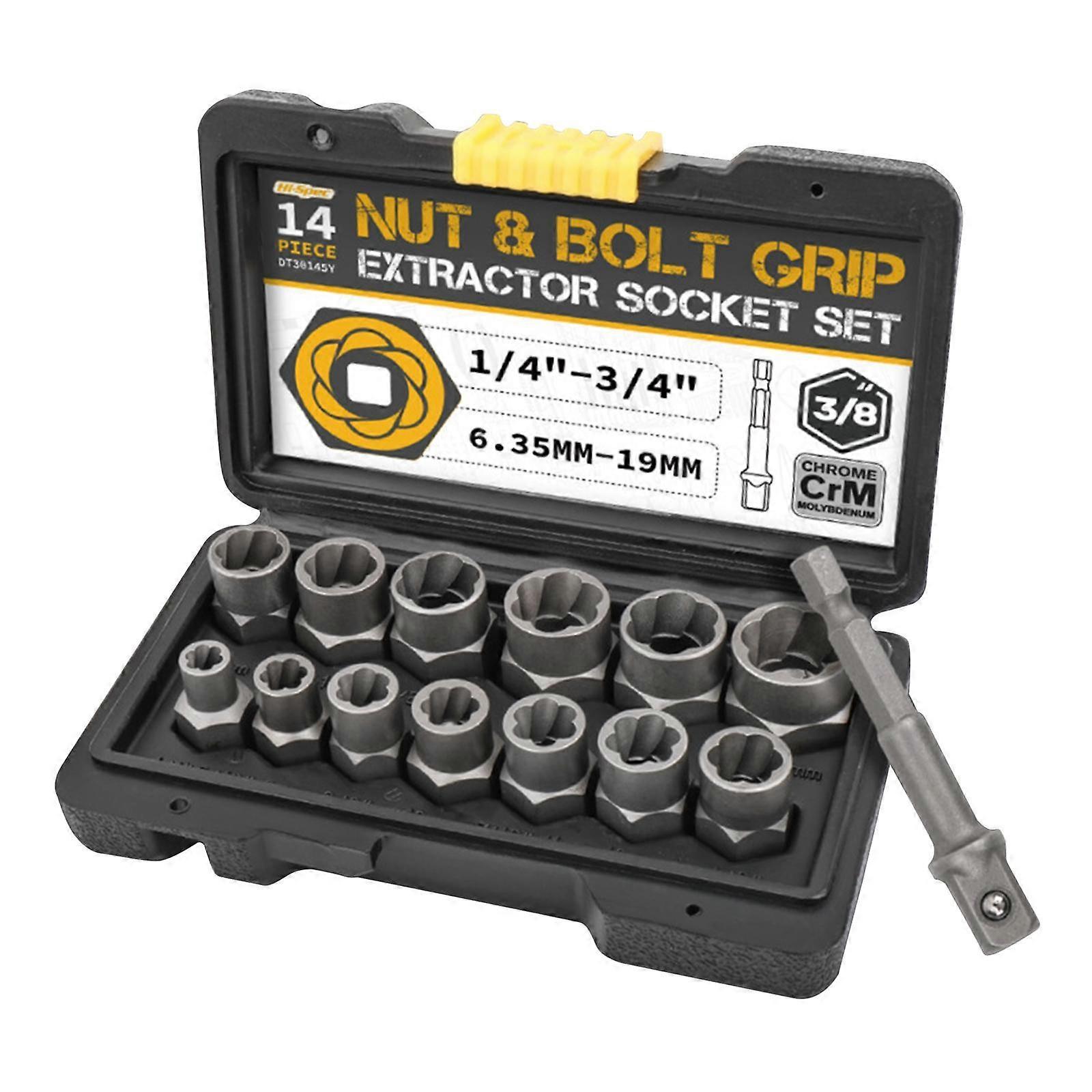 14-Pc Damaged Fastener Removal Socket Set