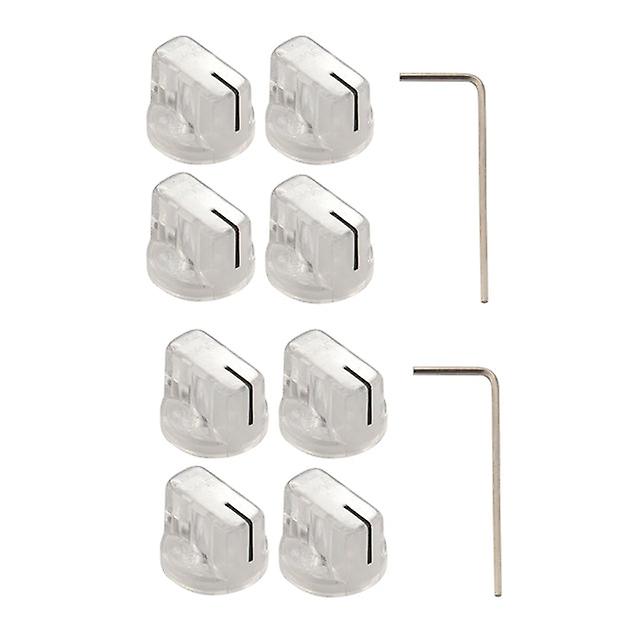 2X Transparent Flat Guitar Bass Knob Amp Amplifier Effect Pedal Knobs Guitar Accessories