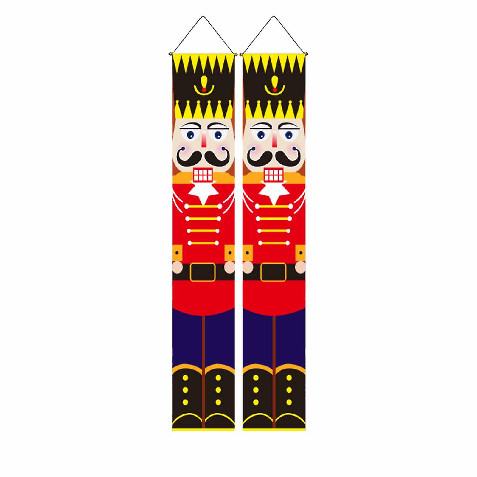 Christmas Sign Door Side Couplet Durable Polyester Fabric Banners