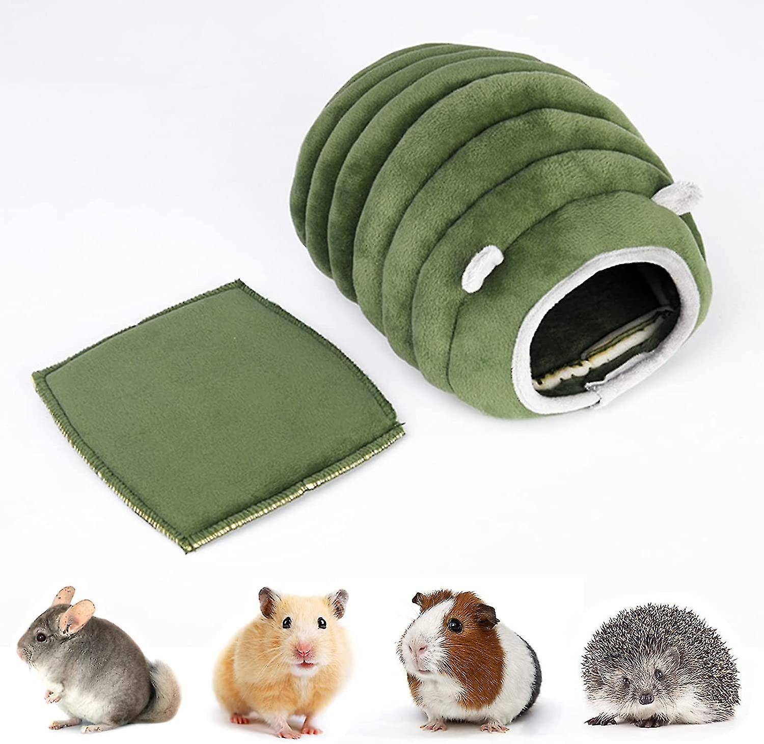 豚鼠屋，可清洗豚鼠床洞穴与可拆卸垫小动物宠物冬季屋洞床兔子，龙猫