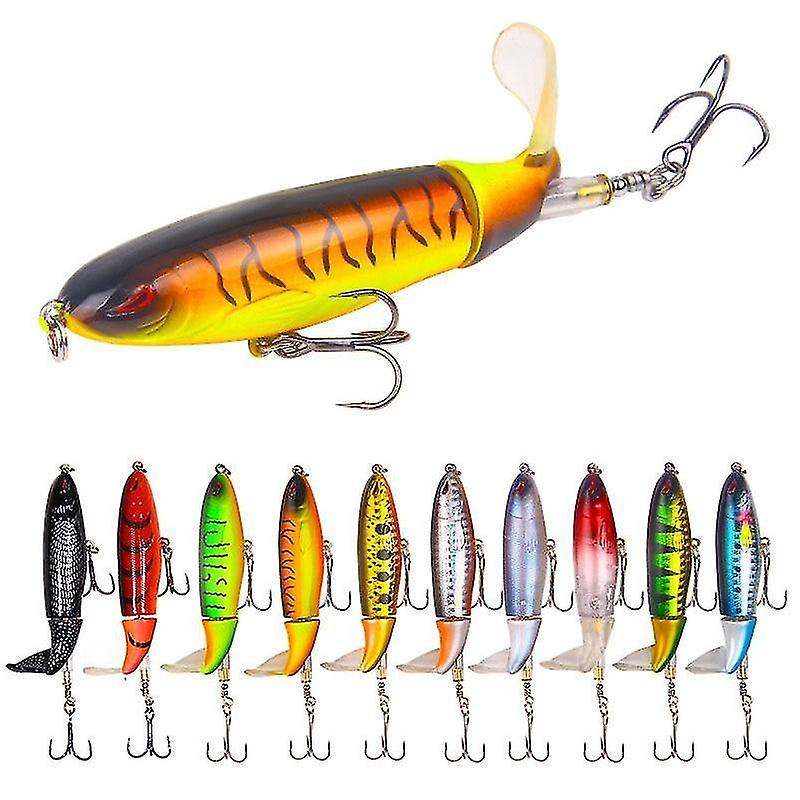 13G B Whopper Popper Fishing Lure Artificial Bait Hard Soft Rotating Tail Tackle