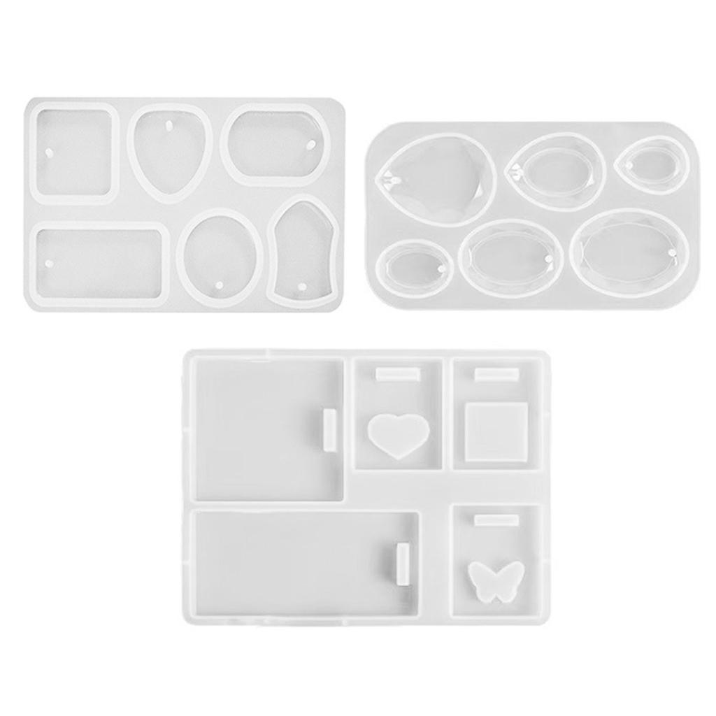 3PCS Multi-Shapes Keychain Moulds with Holes Perfect Gift for Hand-Making Lover