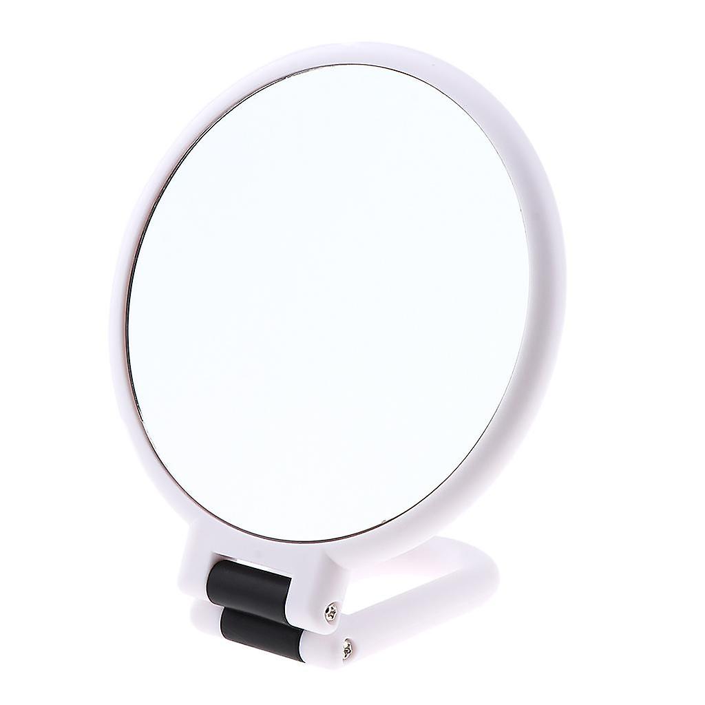 Round Handheld Double Side Makeup Mirror Magnifying Mirror w/ Hanger Hole X2