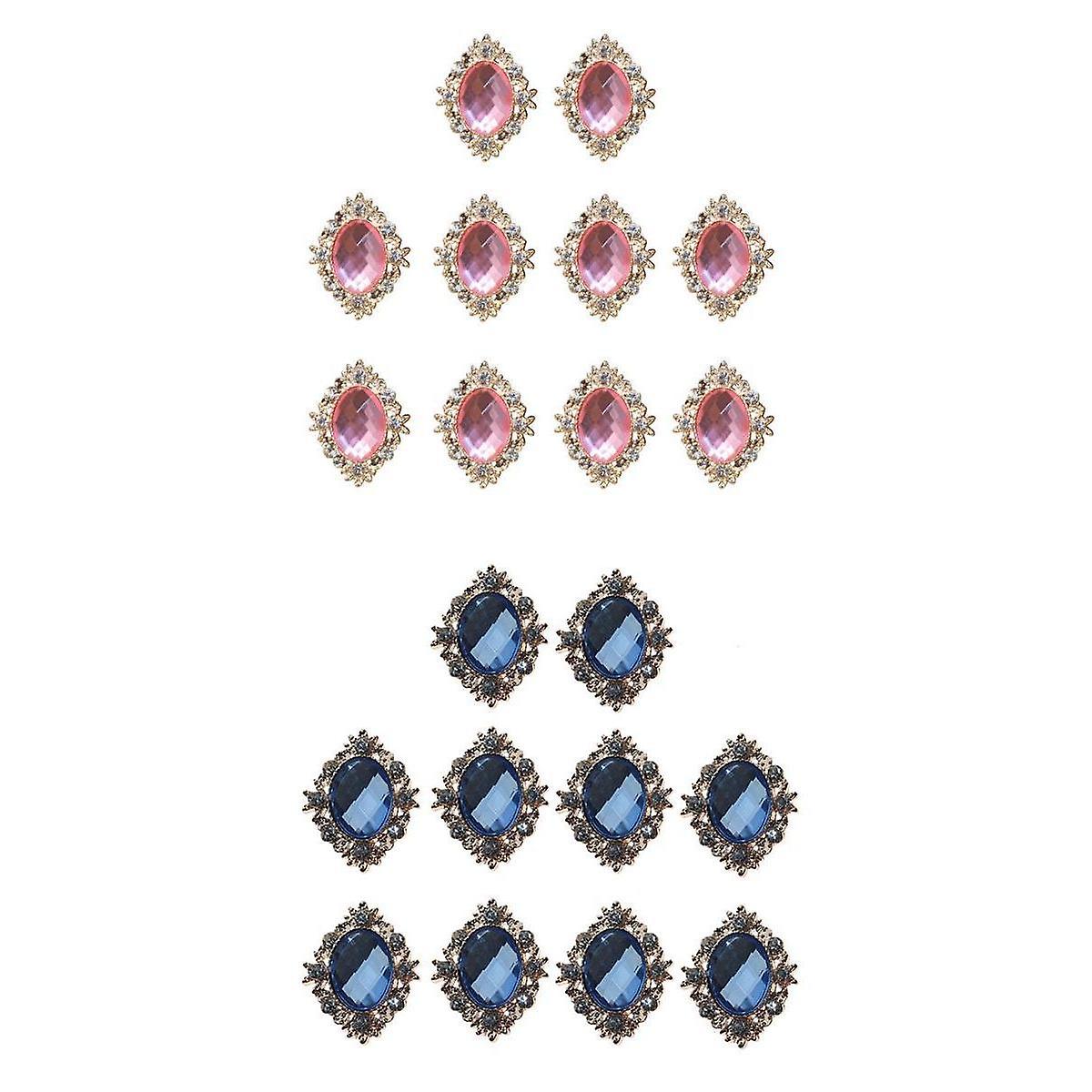 Rhinestone Flat Back Beads Button Scrapbook Ozdoby Pink Blue