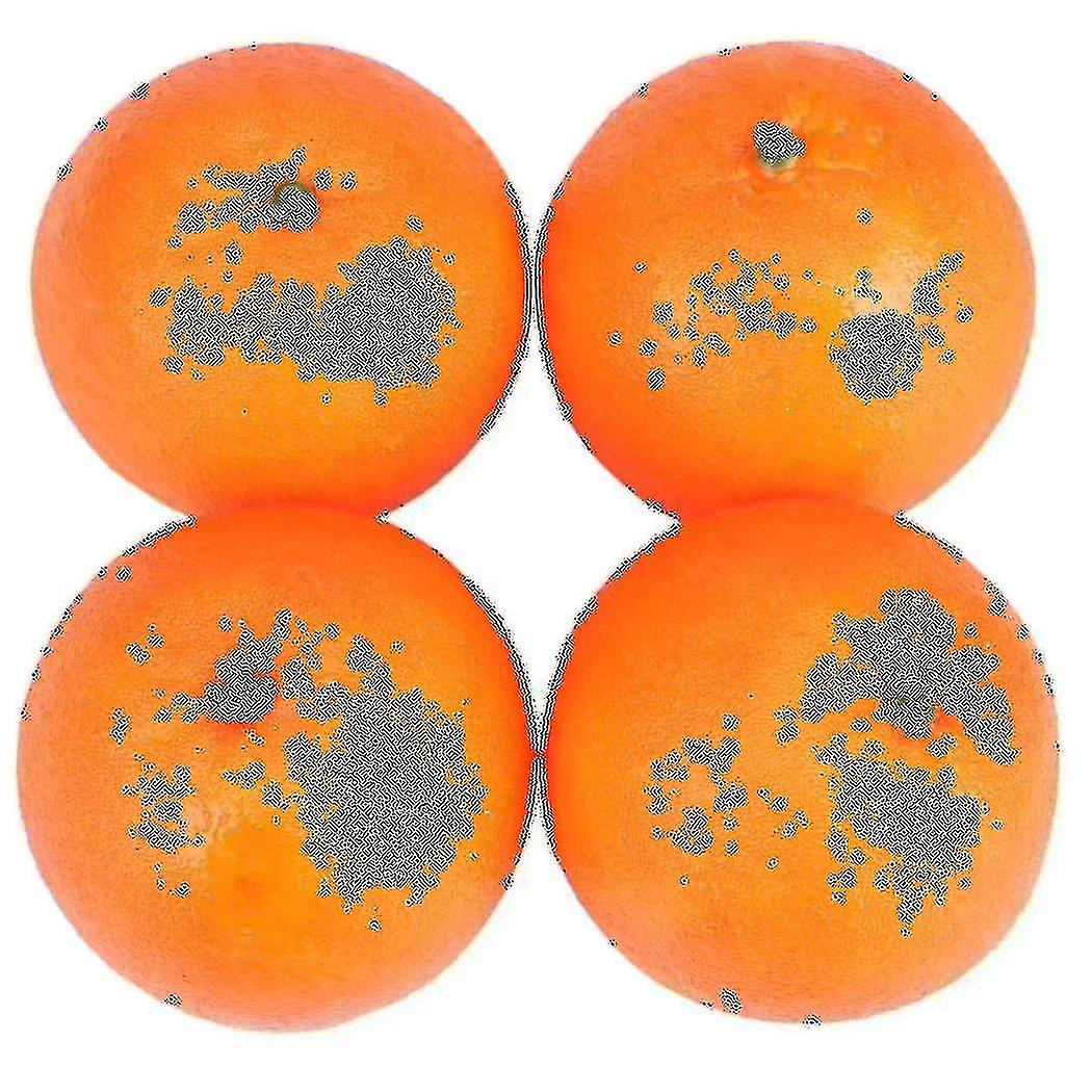 4 Pcs Soft Plastic Simulation Orange Fruit Home Decoration Burgundy