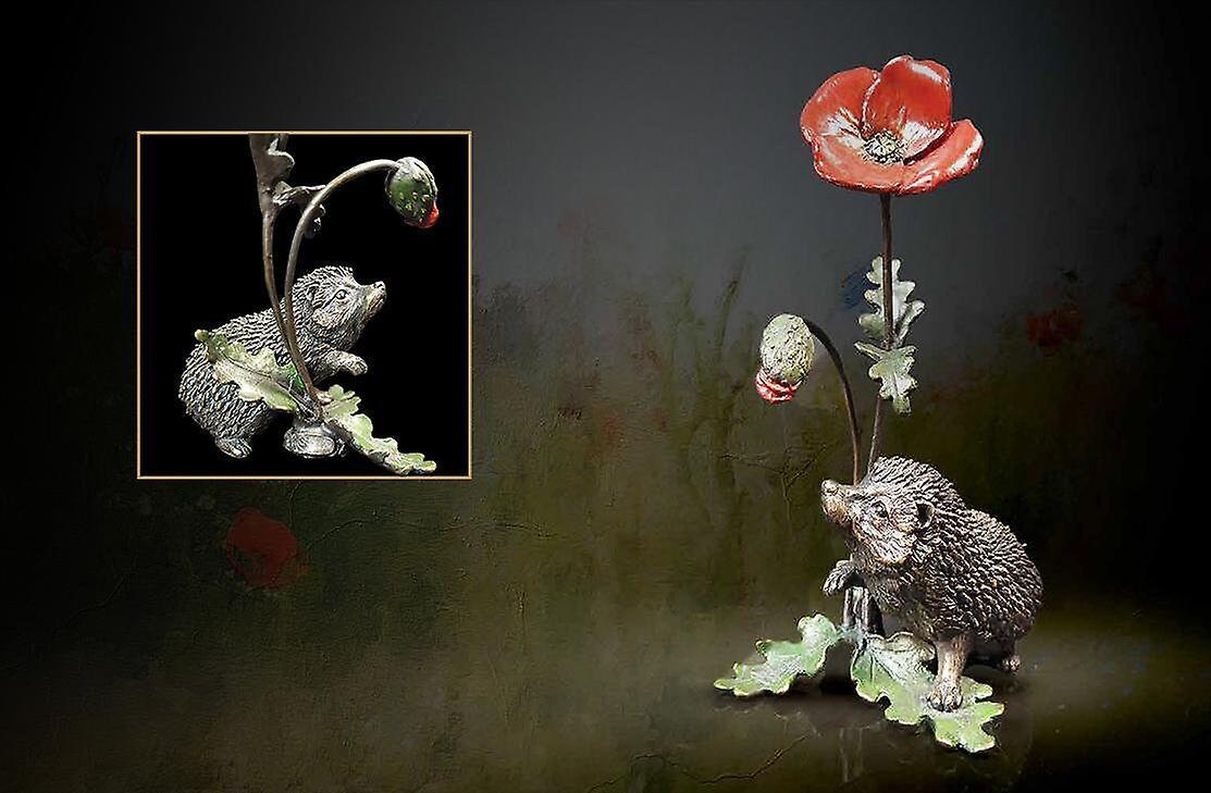 Hedgehog With Poppy Sculptures & Statues