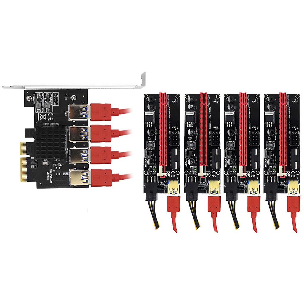 4-Port Pci-e Rise Adapter 009S 1 auf 4 USB3.0 pci-e x1 auf Pci-e x16 Grafikkarte