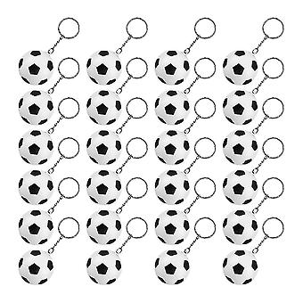 24 Pack White Soccer Keychains,mini Soccer Stress Ball Keychains,sports Ball Keychains,school Carni