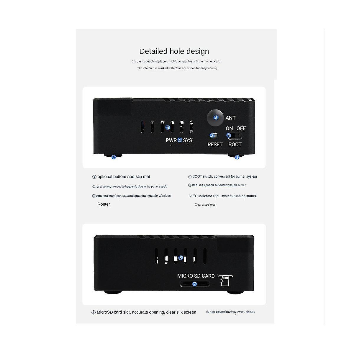 Cm4-dual-eth-mini-box For Rasp Cm4 Dual Gigabit Internet Port Expans Board Cm4 +metal Case