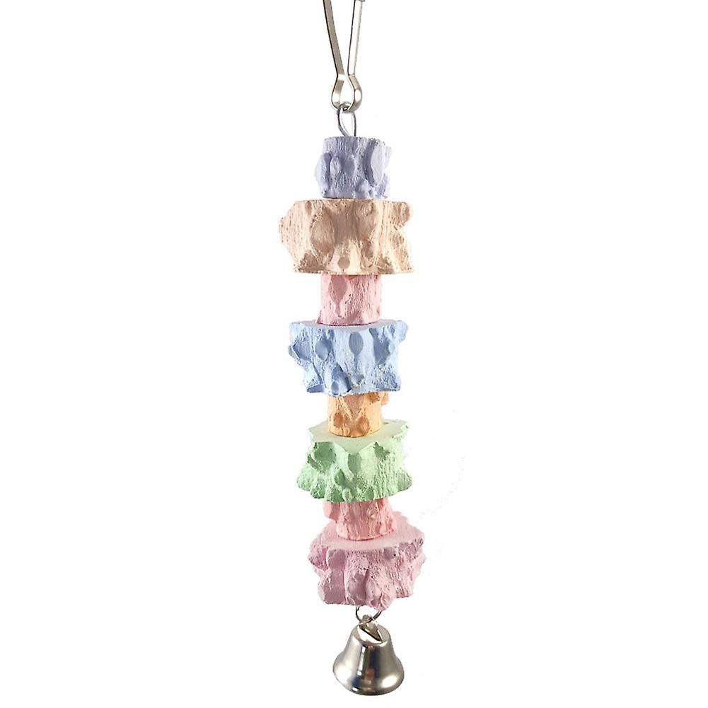 ZHOUBA Bird Parrot Pet Colorful Chewing Teeth Grinding Stone Hanging Toy Accessory