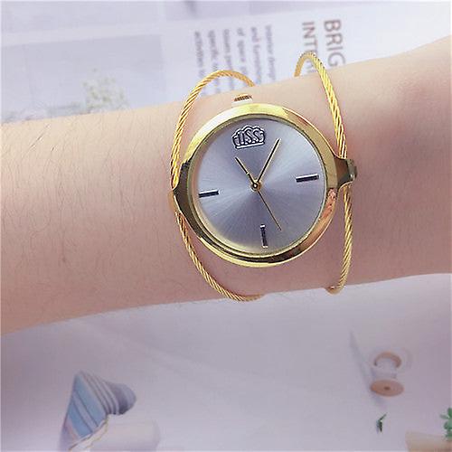 Retro Girls' Watch Round Single Steel Wire Bangle Watch