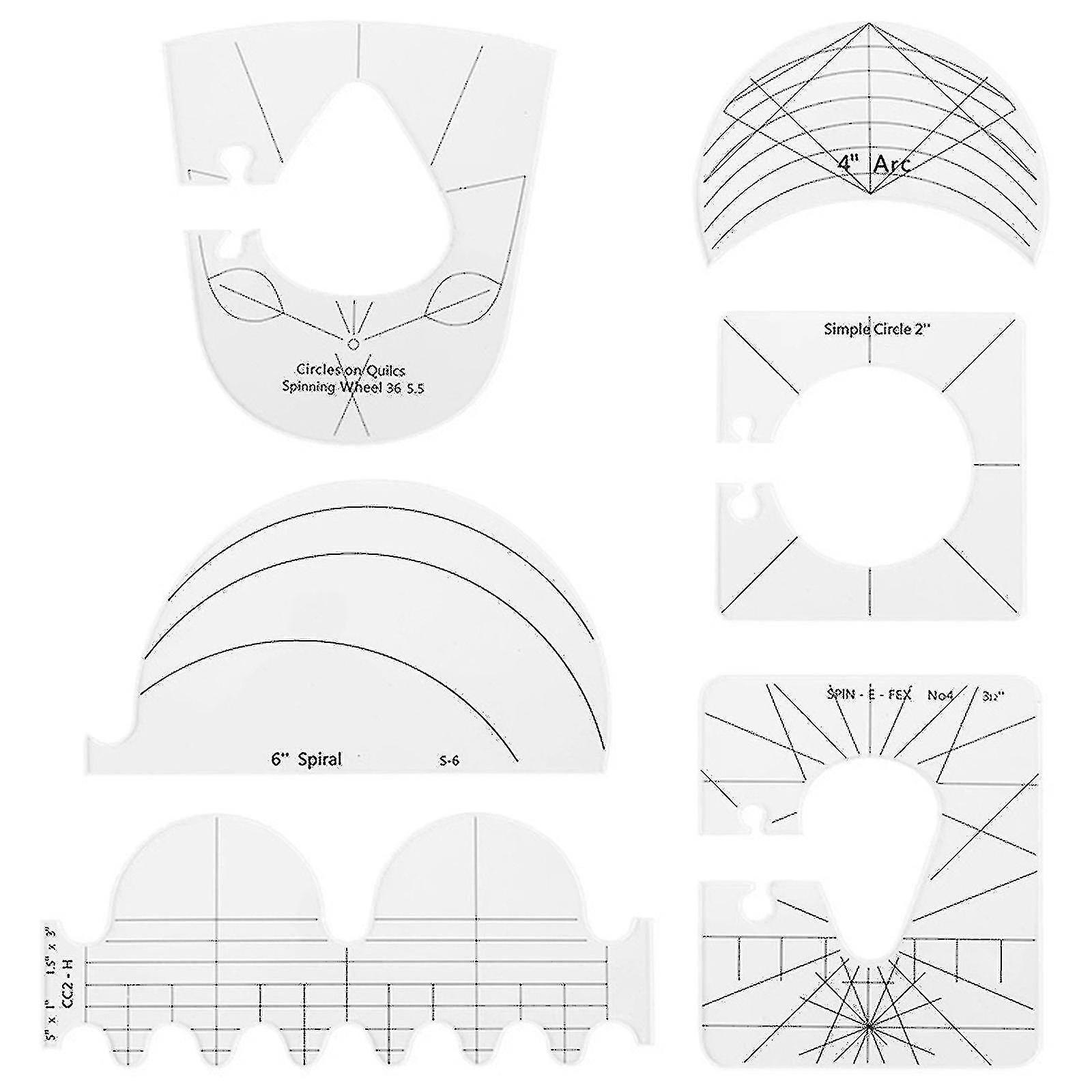 Multifunctional Special-shaped Sewing Patch Ruler Ruler Sewing Ruler Patchwork Tool (1set (6pcs))