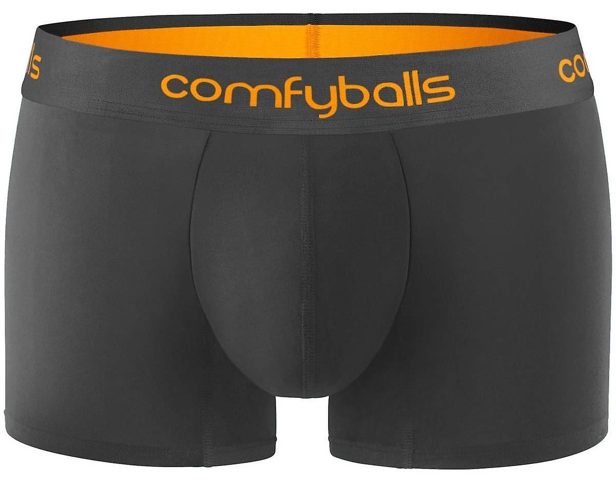 Comfyballs Cotton Regular Boxer - Charcoal Grey/Flame Orange