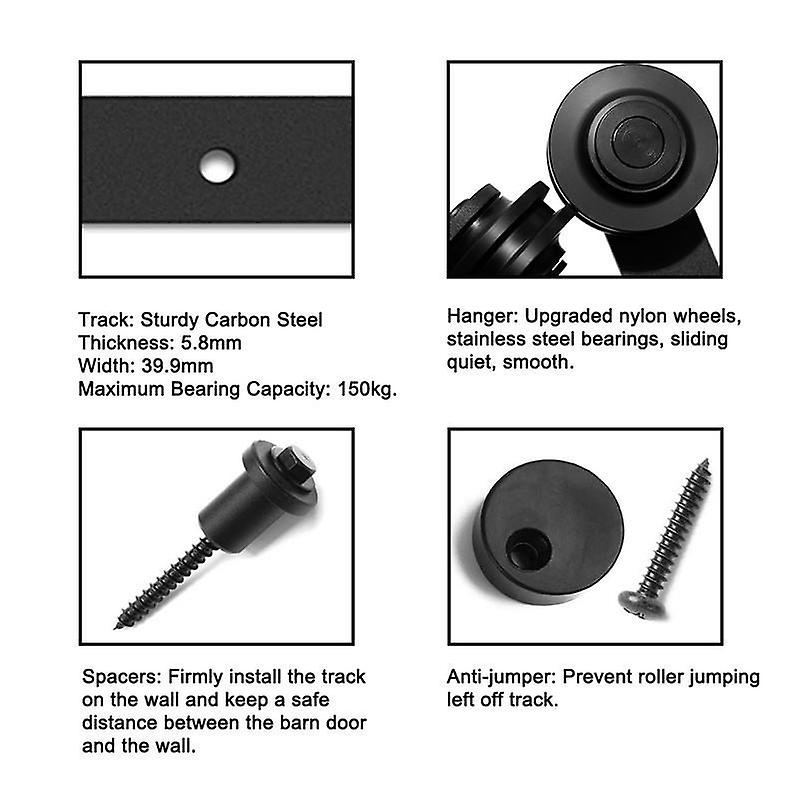 Double Barn Door Sliding Kit - 9.8FT/300c Sliding Track Barn Door