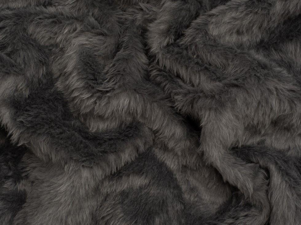 1.5m Minerva Core Range Short Pile Faux Fur Fabric  Elephant Grey - per metre