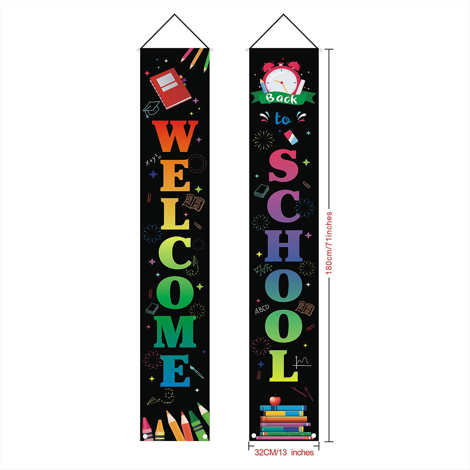 Welcome Back to School Backdrop Decorations Party Hanging Banners Set